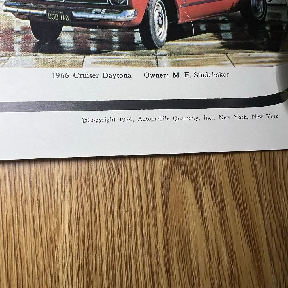 STUDEBAKER CARS 1904-1966 Vintage Original 1974 25x38 Wall POSTER Excellent
